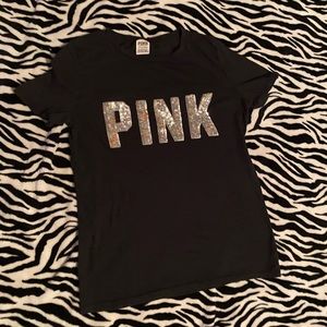 VS Pink blinged out tee SZ small